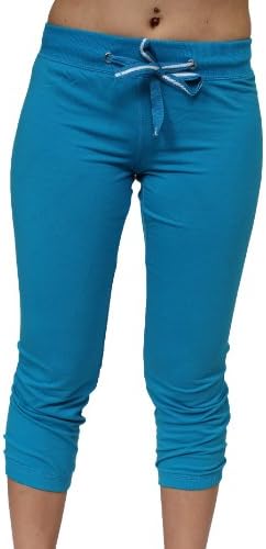 Sexy Low Rise Yoga Lounge Capri Pants Gym Workout "LOVE" At the Back (M, Turquoise)