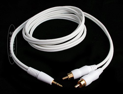 System-S Stereo Link Cable Headphone Plug 2 RCA for Apple iPod Nano 1 2 3 4 5 6 Touch 1 2 3 4 Mini Classic Video Photo 3 Gen Shuffle 1 2 3