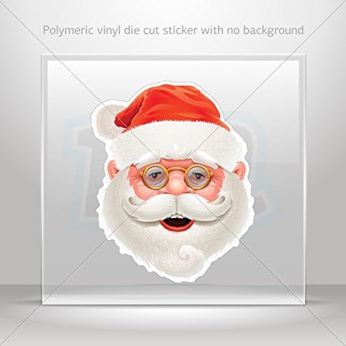 Sticker Decal Santa Claus Head Decorative Motorbike Bicycle Vehicle ATV Racin (12 X 9.74 In)