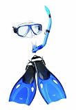 Speedo Adult Adventure Mask Snorkel Fin Set (Blue, Large/X-Large)