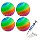 GSE Games & Sports Expert 8.5-inch Inflatable Rainbow Colored Playground Balls (4-Pack with Pump)