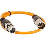 SEISMIC AUDIO - SAXLX-2 - 2' Orange XLR Male to XLR Female Patch Cable - Balanced - 2 Foot Patch Cord
