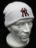 Beanie White Ny New York Yankees Winter Ski Kids Woolly Hat