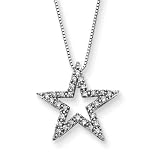 14K White Gold 1/3 ct. Diamond Star Pendant with Chain