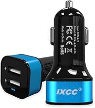 iXCC&reg; Dual USB 4.8 Amp (24 Watt) SMART Universal High Capacity [High Power] [Small Size] FAST Car charger with Exclusive ChargeWise (tm) Technology, for Apple iPhone 6/ 6 plus/ 5s/ 5c/ 5; iPad Air 2/ iPad Air; iPad mini 3/ iPad mini 2/ iPad mini; iPod; Galaxy S6 / S6 Edge / S5 / S4; Note Edge / Note 4 /Note 3 /Note 2; the new HTC One M8/ M9; Google Nexus and More [Blue]