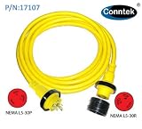 Conntek Marine Shore Power 10/3 30 Amp Cordset with Light Indicator (Yellow, 12-Feet)