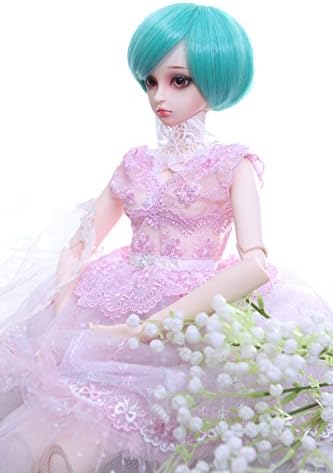 9-10 inch (22-24cm) 1/3 BJD/SD Doll Wig Short Straight Hair (Green)