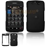 Black Rubber Feel Snap-On Cover Hard Case Cell Phone Protector for BlackBer ....