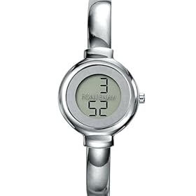 Fontenay - URD323AV - Montre Femme Rhodi�e - Quartz Digitale - Ronde - Bracelet Rigide M�tal M�tal Argent�