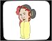 Decorated Mouse Pad with lady, cap, scarf