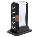 USB Highspeed 7 Port Hub w/ AC Adapter (Silver)