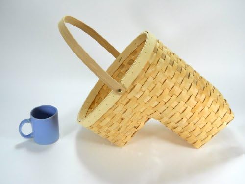 Small Natural Wooden Stair Basket Collapsable Handle