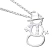 Snowman Solid Sterling Silver Toggle Necklace