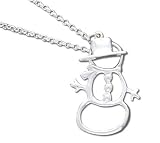 Snowman Solid Sterling Silver Toggle Necklace