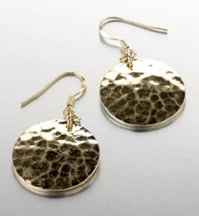 Hammered Circle Drop Earrings