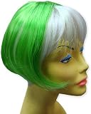 Colored Wigs :: Two Tone Lime Green & White