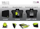Be.ez - 100869 - Bundle LA Garde Robe + LA robe - Sacoche en Nylon pour MacBook 13" - Noir/Vert