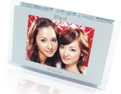 ZOpid - 2.4" LCD MINI DIGITAL PHOTO FRAME WITH BUILT-IN RECHARGEABLE BATTERY - HOLDS 60 PICTURES