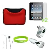 CrazyOnDigital 7 items Accessories Case Charger Screen Protector for Apple iPad 2/ iPad 3 2nd Generation 16GB 32GB 64GB 3G Wifi