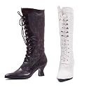 253-Rebecca Mid Calf Lace Up Boot With Lace Sides High Heel Shoes