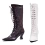 253-Rebecca Mid Calf Lace Up Boot With Lace Sides High Heel Shoes