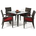 Rattan Wicker - Maintanance Free Patio Table Set with glass top - Patio and Garden Furniture
