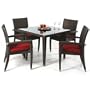 PVC Rattan Wicker - 5pc Patio Table Set