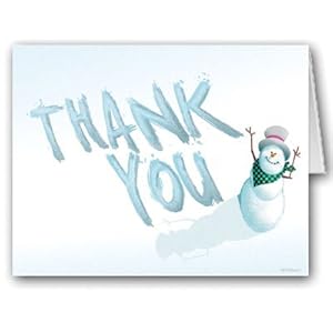 Snowman Thank You Note Card - 10 Boxed Cards & Envelopes