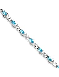 Sterling Silver Blue Topaz Bracelet
