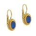 24K Gold vermeil Genuine Blue Agate Stone LeverBack Lever Back Earrings