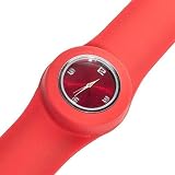 Analog Watch Slap Bracelet - Red