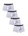 DAVID ARCHY Men's 4 Pack Low Rise Rib Micro Modal Boxer Briefs
