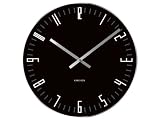 Karlsson Wall Clock Slim Index Black Glass with Mirror Edge