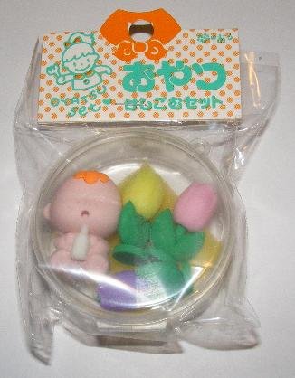 Baby & Flower Eraser Set, Round Case. BCM38403