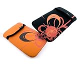 E-volve reversible neoprene sleeve case cover for e-readers - Flare design - orange - to 6.2 inch screen