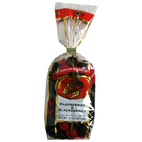 Jelly Belly Raspberries and Blackberries, 8-Ounce Bags (Pack of 12) by Raspberry Candy