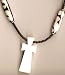Black Seed Bead Necklace with Carved Cross Pendant