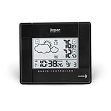 Oregon Scientific BAR386A-BK Wireless Weather Forecaster with Temperature Display and Self-Setting Atomic Clock, Black