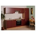 K�che K�chenzeile K�chenblock 270 cm Rot Einbauk�che K�hlschrank A+ Backofen A