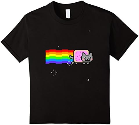 Kids Nyan Cat / Pop Tart Cat T-Shirt - Funny T-Shirt 12 Black