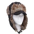 Mens Quilted Thermal Trapper/Ski Hat with Peak