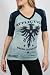 Affliction - Womens Bolt 3/4 Sleeve V-Neck Raglan T-Shirt in Slate, Size: Large, Color: Slate