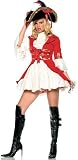2Pc Captain Booty Include Overcoat Dress And Lace Collar (Red/White;Large)