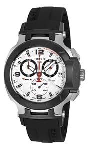 Tissot Men's T0484172703700 T-Race Quartz White Chronograph Dial Watch