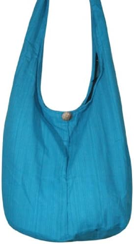 Thai Monk Buddha Cotton Sling Line Vertical Crossbody Messenger Bag Shlouder Purse Hippie Hobo Color Turquoise Free Shipping