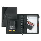FDP29359 Monarch Binder,1-1/4 Rings,Zipper Closure,8-1/2x11,Black