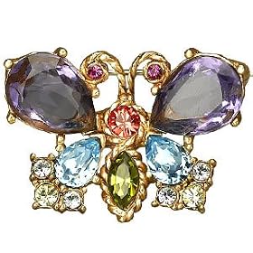 Jay Strongwater Amethyst Butterfly Pin by Jay Strongwater