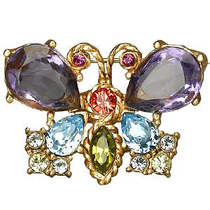Jay Strongwater Amethyst Butterfly Pin by