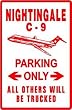 C 9 NIGHTINGALE PARKING military plane sign