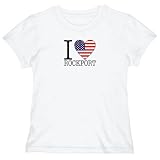 T-Shirt Woman White " I Love Rockport " Maine Usa City